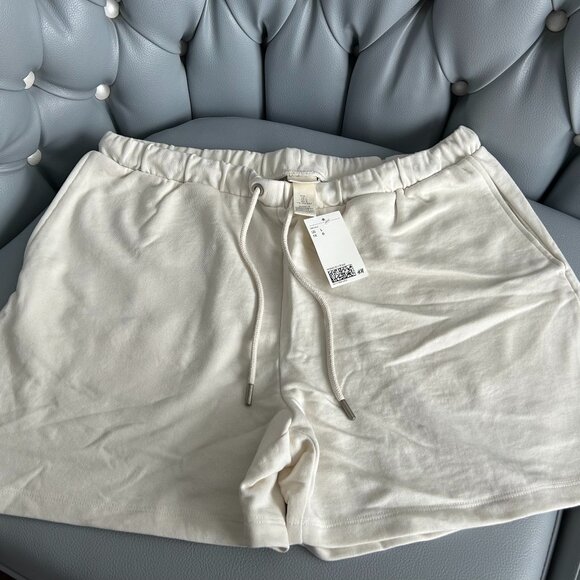 BNWT Beige Sweat Shorts Sz L from H&M - Picture 1 of 5